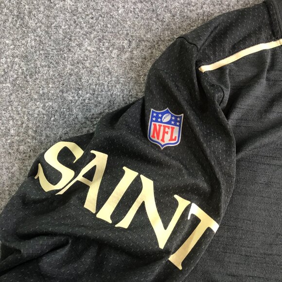 Nike New Orleans Saints Shirt Mens Small Black NFL On Field Long Sleeve - Picture 4 of 10